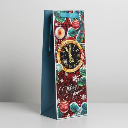Package for a bottle of craft "Miracles on New Year's Eve", 13 x 36 x 10 cm, New Year-1