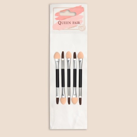 A set of applicators for shadows, with a brush, bilateral, 5 pcs, 7.5 cm, black/silver color-6