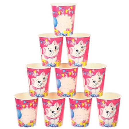 Paper glass "Happy Birthday!", 250 ml, cats aristocrats-4