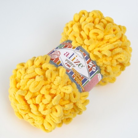 Yarn "Puffy Fine" 100% micropoliester 14.5m/100g (113 yellow)-1