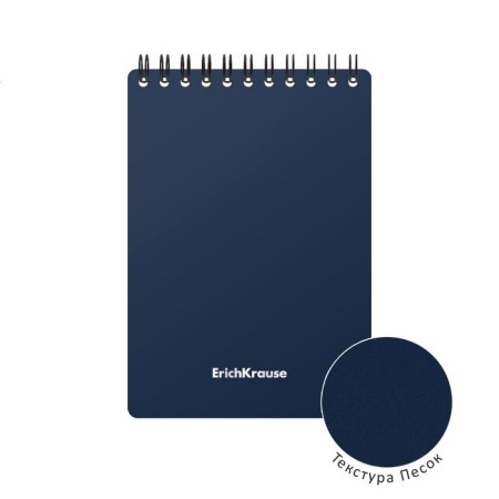 Notepad on the crest A6, 60 sheets, cage, Erichkrause "Classic", plastic cover silk -screen cover, OFSET Belic 100%, OFSET block, MIX-7