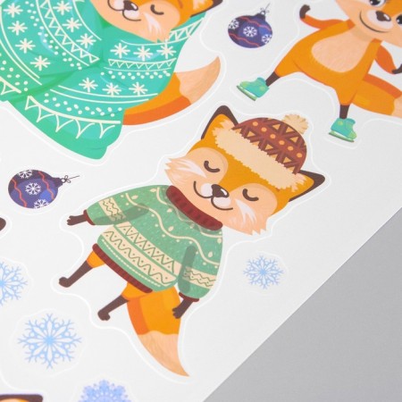 Interior color sticker "Fox and New Year" 30x40 cm-3