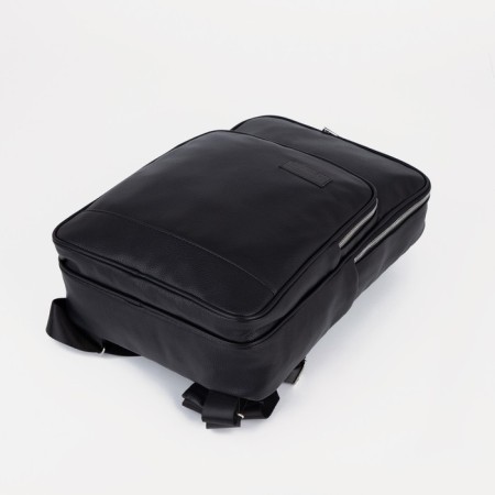 A backpack with a zipper, "saxi", outer pocket, black color-4