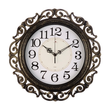 Watching clock, interior, silent, D-40.5 cm, black gold-4