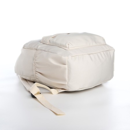 Young backpack from textiles with a zipper, 4 pockets, milk color-4
