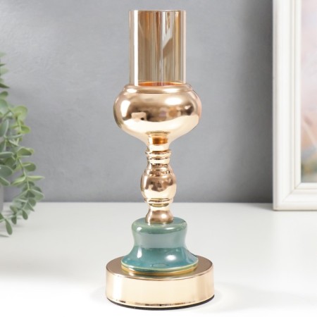Summary Metal for 1 candle "dudes" gold and blue-green 26x10x10 cm-1