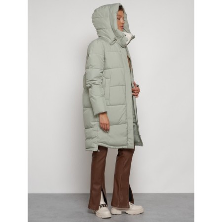 Coat insulated winter female, size 44, color light green-21
