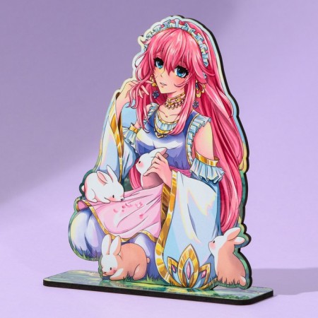 Anime figure "Girl with rabbits", 11 x 14.9 cm, tree-1