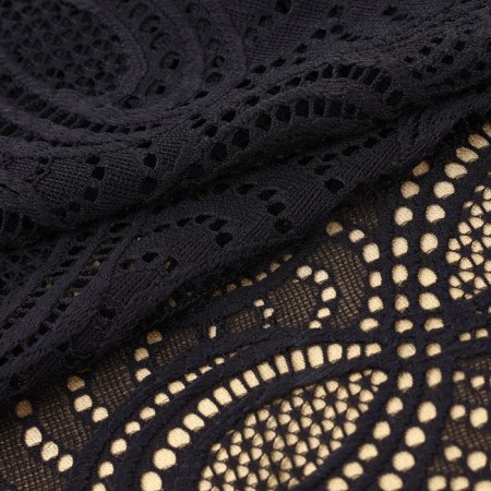Lace elastic fabric, 180 mm × 23 ± 1 m, black color-1
