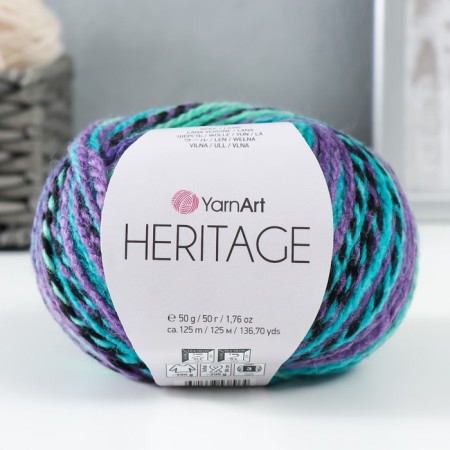 Yeritage yarn 75% acrylic, 25% wool 125m/50g (339 green-turquoise-violet)