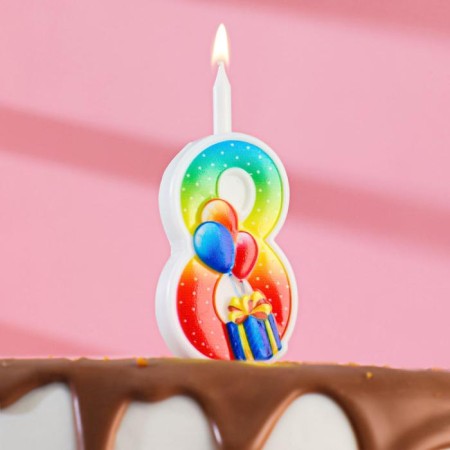 Candle for cake the number "Gift", 9.9 cm, number "8"