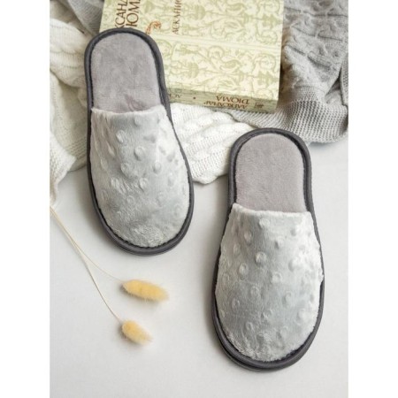 Slippers female closed nose, size 36-38, color gray color