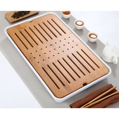 Traine for the tea ceremony, 42.5 x 25.5 x 4 cm, white tray-2
