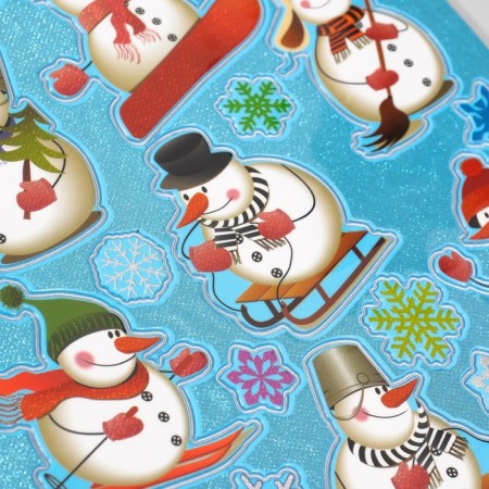 Plastic sticker "Active snowman" 24.5x19.5 cm-2