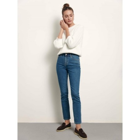 Women's jeans with a high landing CONTE Elegant Slim, size XL, color authentic blue-2