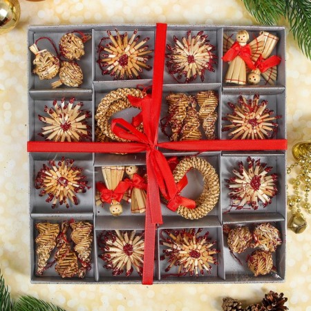 Eco-decor in gift packaging "Magic holiday", Bordeaux, 36 elements