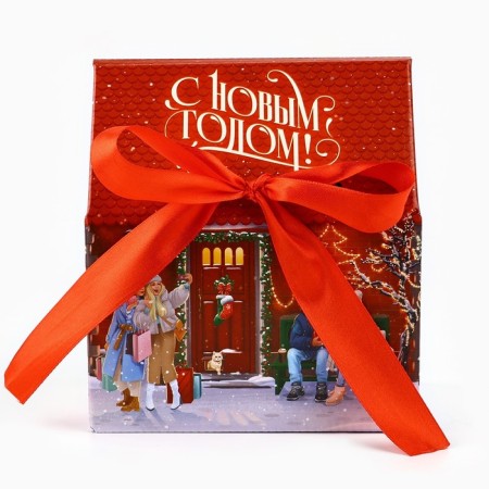 Box a gift New Year's folding "City Life", 15 x 18 x 10 cm, New Year-1