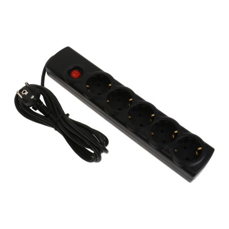 Luazon Lighting network filter, 5 outlets, 3 m, 3500 W, 3x1 mm2, 16 A, 220 V, with a fuse, black-3