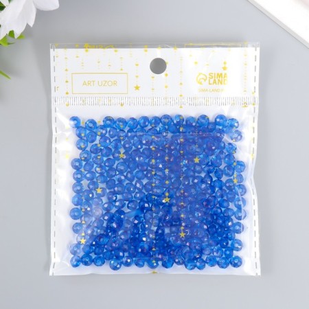 Beads for creativity plastic "Crystal with faces of blue" set of 20 g 0.4x0.6x0.6 cm-3