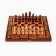 Board game 3 in 1 "Khokhloma Red": chess, backgammon, checkers, wood 40 x 40 cm
