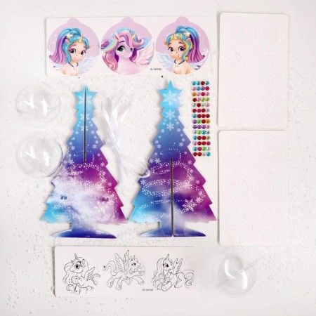 Set for creativity "New Year's Christmas tree with jewelry with your own hands", unicorn-1