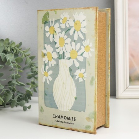 Safe Brush Tree leatherette "Chamomile in Vase" 21x13x5 cm-1