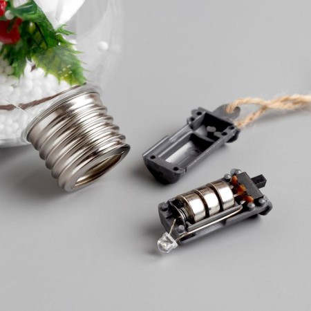 Christmas ball "spruce branch", batteries, 1 LED, glow warm white-3