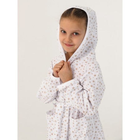 Children's robe with a hood, height 116 cm-1