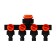 Distributor 4-channel, internal thread 1 ", quick-sitting connection, plastic, Greengo