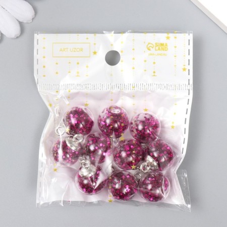 Suspension decorative for creativity glass "ball" d = 1.6 cm set 10 pcs-3