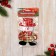 Soft suspension "Snowman in a checkered suit" 7x11 cm, red