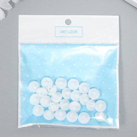 Buttons plastic for creativity on the leg "mother of pearl" set 25 pcs 1.15x1.15 cm-3