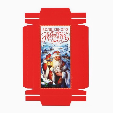 Box for chocolate “Magic New Year!”, With a window, 9.4 x 1.7 x 18.4 cm, New Year-5