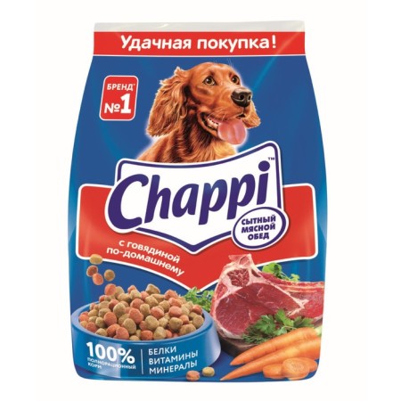 CHAPPI dry food for dogs, with beef at home, 600 g-7
