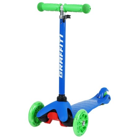Graffiti scooter, Light wheels PU 110/75 mm, Abec 7, Blue color-1