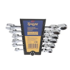 A set of keys of combined rattleship tundra, CRV, 72 teeth, 8 - 17 mm, 6 pcs.