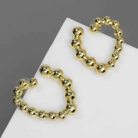 Earrings Metal "Heart" reunion, color gold