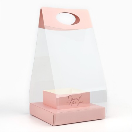 Box Gift folding carrion for colors, packaging, “peach”, 20 x 20 x 4 cm-3