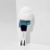 Brooch "Girl" in a sweatshirt, color in silver