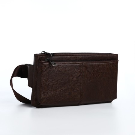 Board belt on a zipper, 2 outer pockets, brown color-3