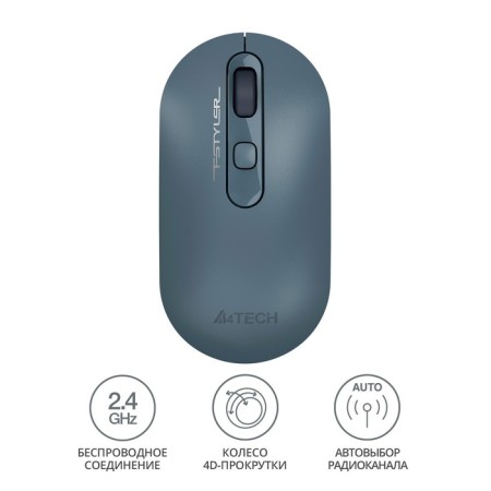 Mouse A4Tech FSTYLER FG20 ash/blue optical (2000DPI) wireless USB for laptop 102944-1