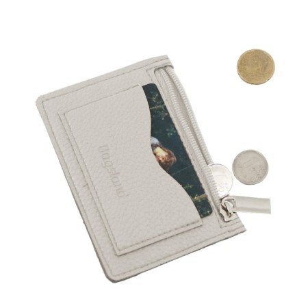 Cartholder, genuine leather, white 11x8x1 cm-1