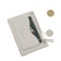Cartholder, genuine leather, white 11x8x1 cm