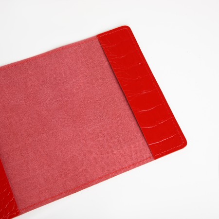 Cover for passport, Textura, red color-5