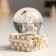 Souvenir Polystone Water Ball "White Misha with a Christmas tree in a gift" Gold/silver 4.5x4x6.5 cm