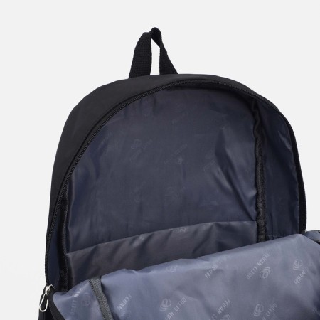 A backpack with a zipper, 3 outer pockets, black color-5