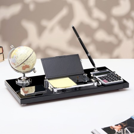 Set of desktop 6V1 with calculator, 16x36 cm, black-1