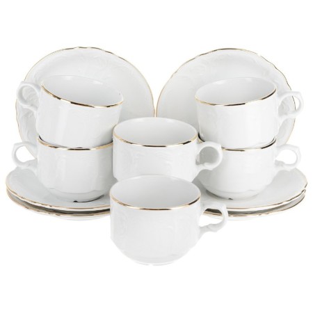 Cup 240 ml with a saucer of 150 mm low bernadotte, decor "Golden Gold"