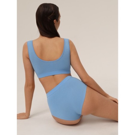 Top female supporting on the wide straps of Mirey, size 48, blue color-1