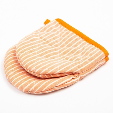 Kitchen set "Strips" apron 60x70cm, tack 20x20cm, mittens 12x15cm, color peach, 50%p/e, 50%HL-5